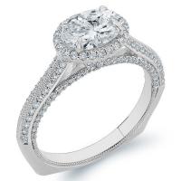 Diamantový halo zásnubní prsten Leimoni