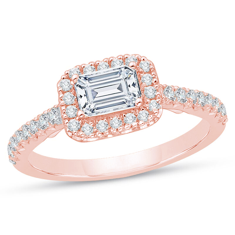 Zásnubní diamantový prsten z růžového zlata 75433