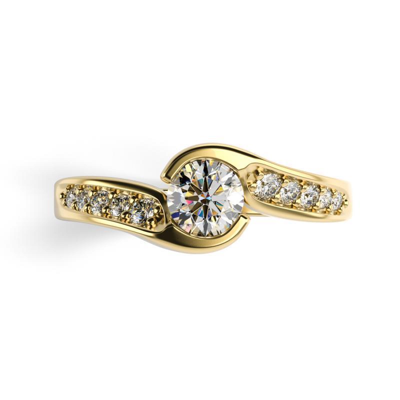 Prsten ze zlata s diamanty 75733