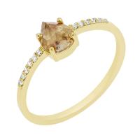 Dokonalý zásnubní prsten se žlutým pear diamantem Natela