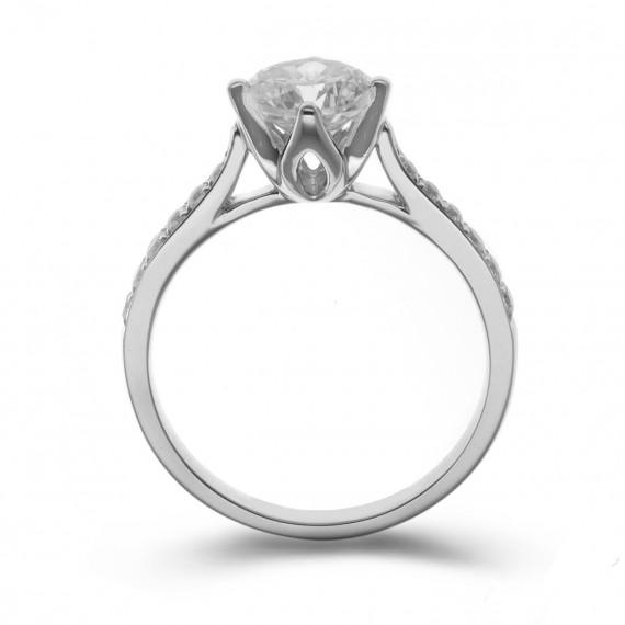 Platinový prsten s certifikovaným diamantem Tesha 7903