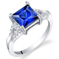 Stříbrný prsten s modrým safírem a zirkony Essang