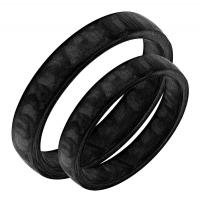 Mírně zaoblené snubní prsteny z karbonu Naest