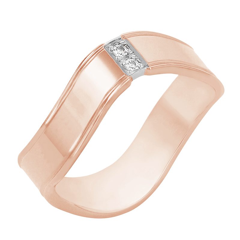 Dámský snubní prsten z růžového zlata 80153