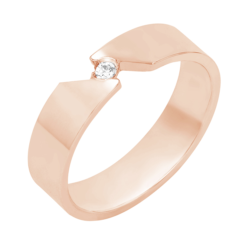 Dámský snubní prsten z růžového zlata 80413
