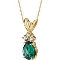 Smaragdová slza ve zlatém náhrdelníku s diamanty Electrah 