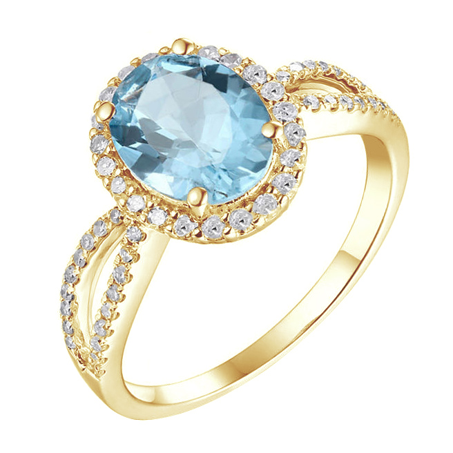 Zlatý prsten s akvamarínem Daziel 82813