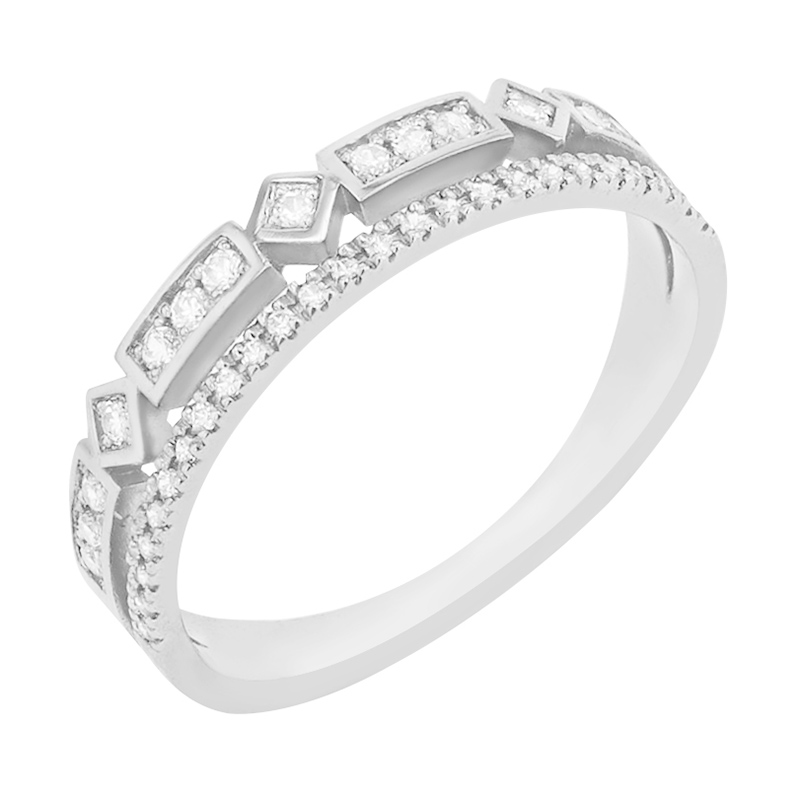 Trendy zlatý prsten s diamanty 84353