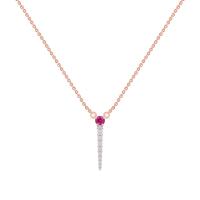 Atypický náhrdelník s rubínem a diamanty Zaiden