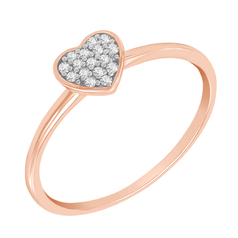 Zlatý prsten ve tvaru srdce 91013