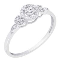 Zlatý halo prsten s lab-grown diamanty Shaye