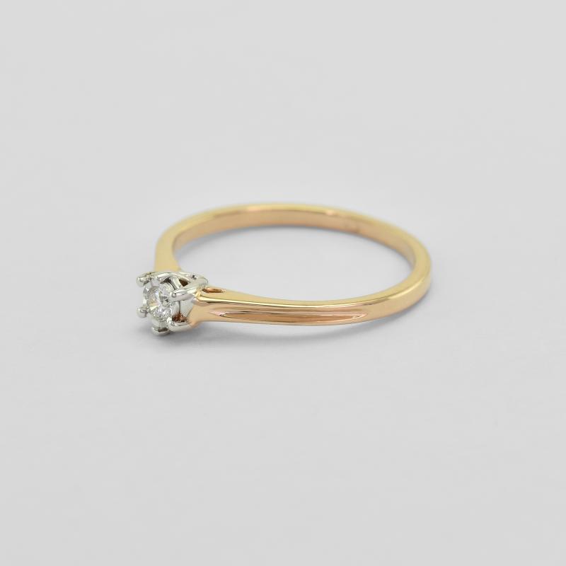 Zásnubní prsten ve stylu solitér z růžového zlata 91483
