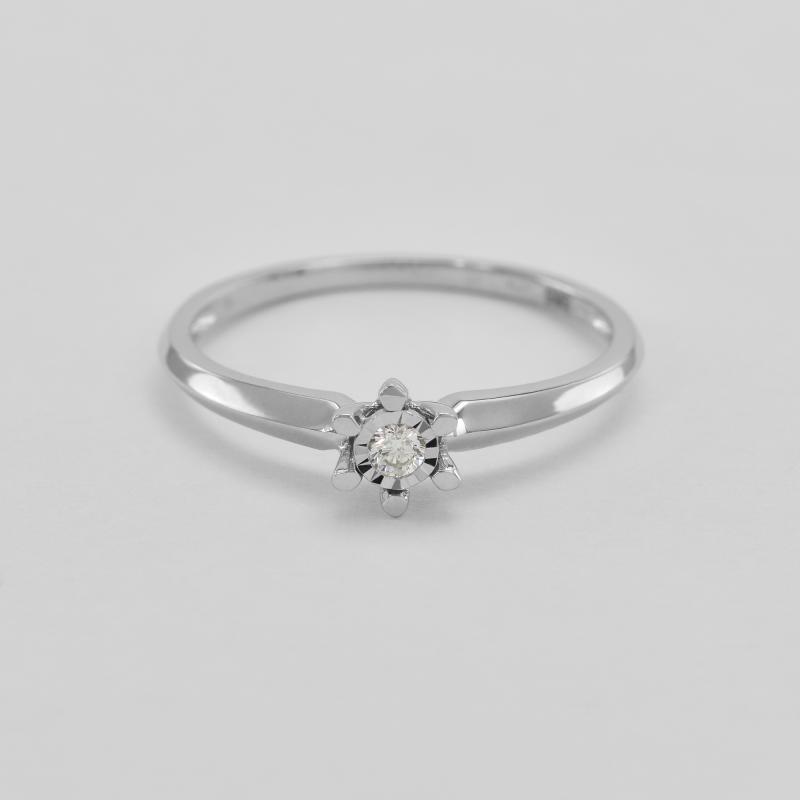 Prsten s diamantem ve stylu solitér 91493