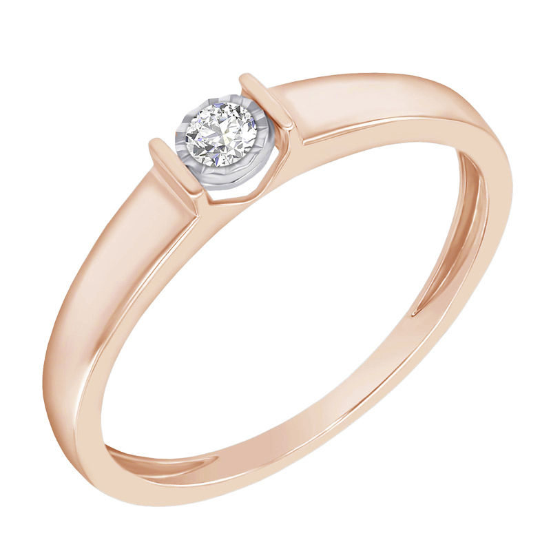 Zlatý prsten s diamantem typu soliter