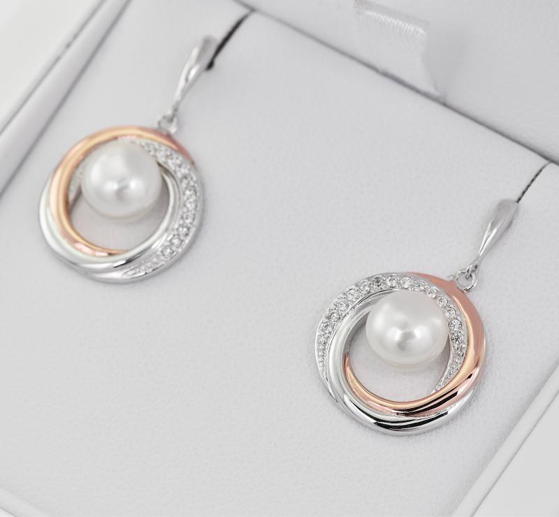 Stříbrné perlové náušnice 9513