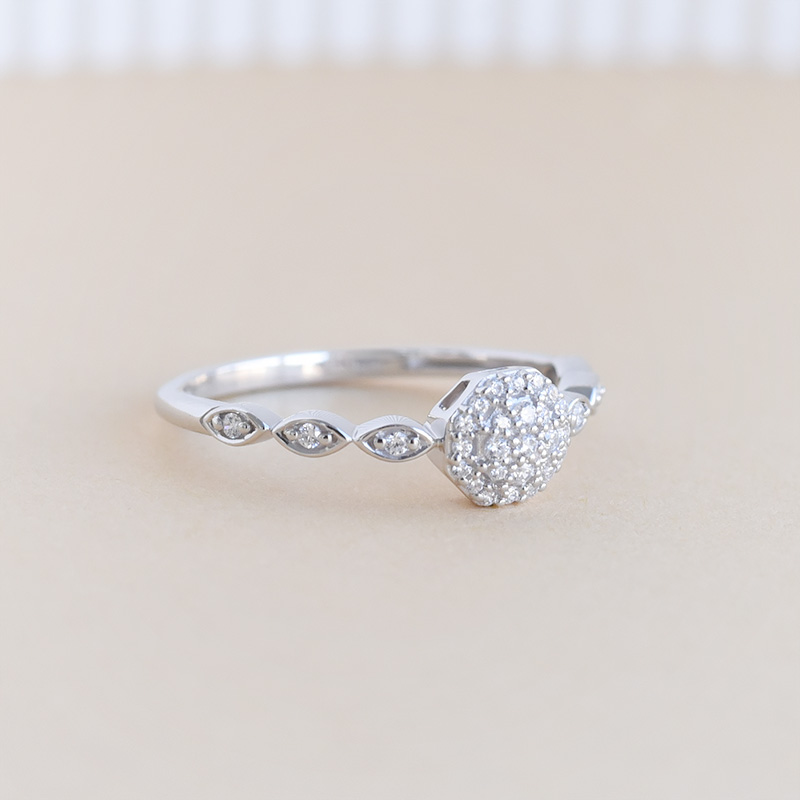 Halo prsten s lab-grown diamanty 95813