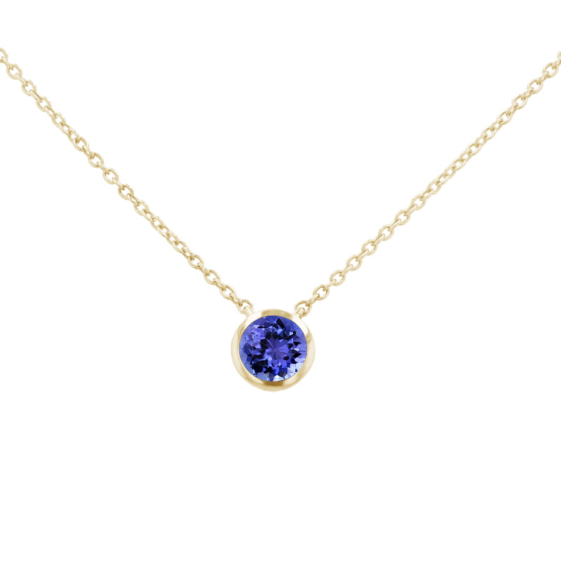 Zlatý náhrdelník s modrým tanzanitem Tillie