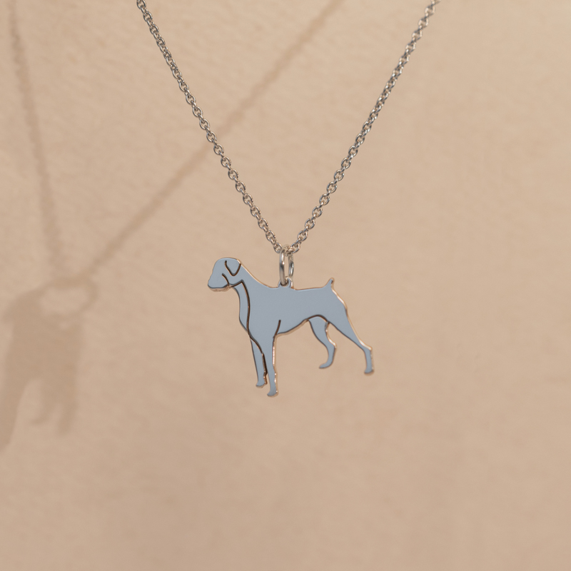 Stříbrný přívěsek ve tvaru psa s gravírem Boxer 98583