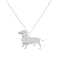 Stříbrný přívěsek ve tvaru psa s gravírem Dachshund