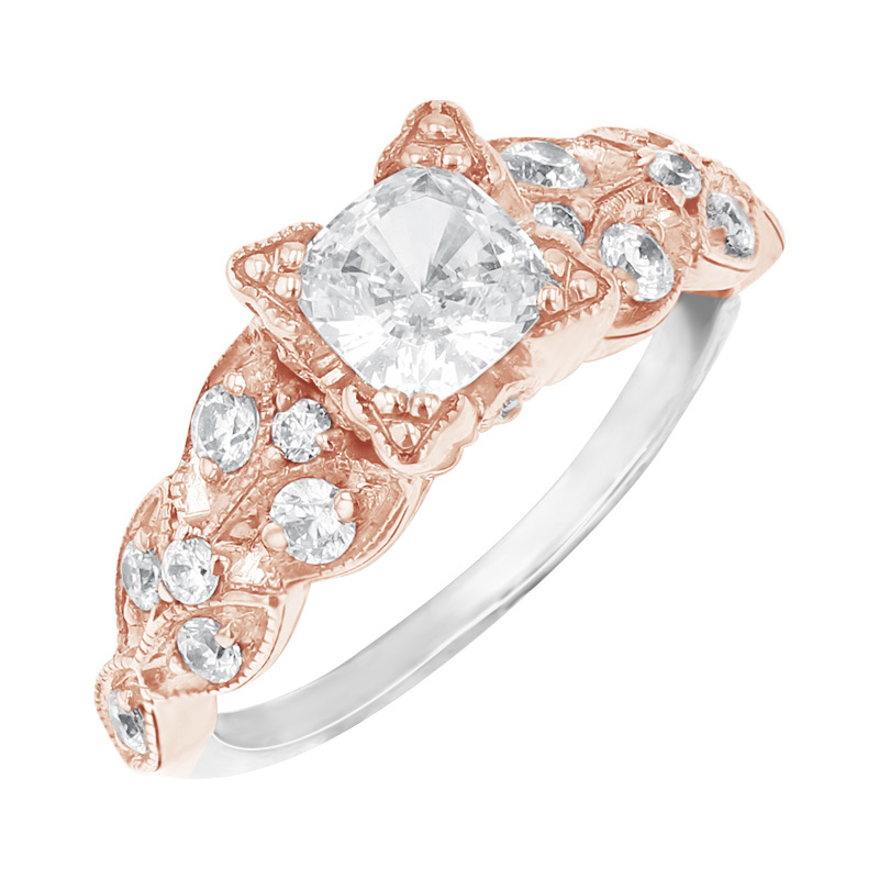Zlatý zásnubní vintage prsten plný diamantů Galya 98903