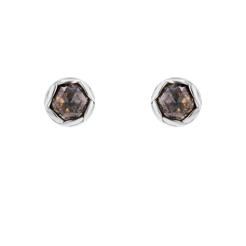 Minimalistické náušnice se salt and pepper diamanty Shyla 99863