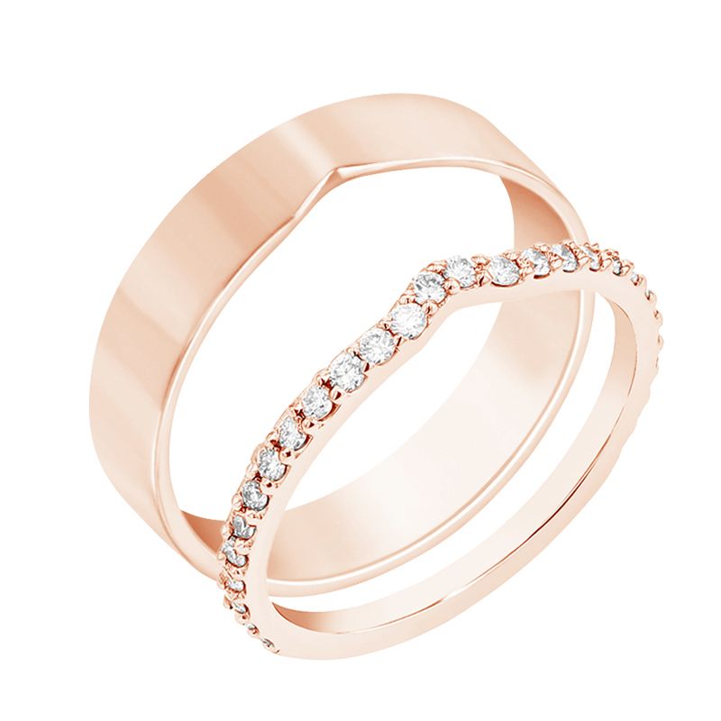 Eternity prsten s lab-grown diamanty a pánský plochý prsten Venturelli 100124
