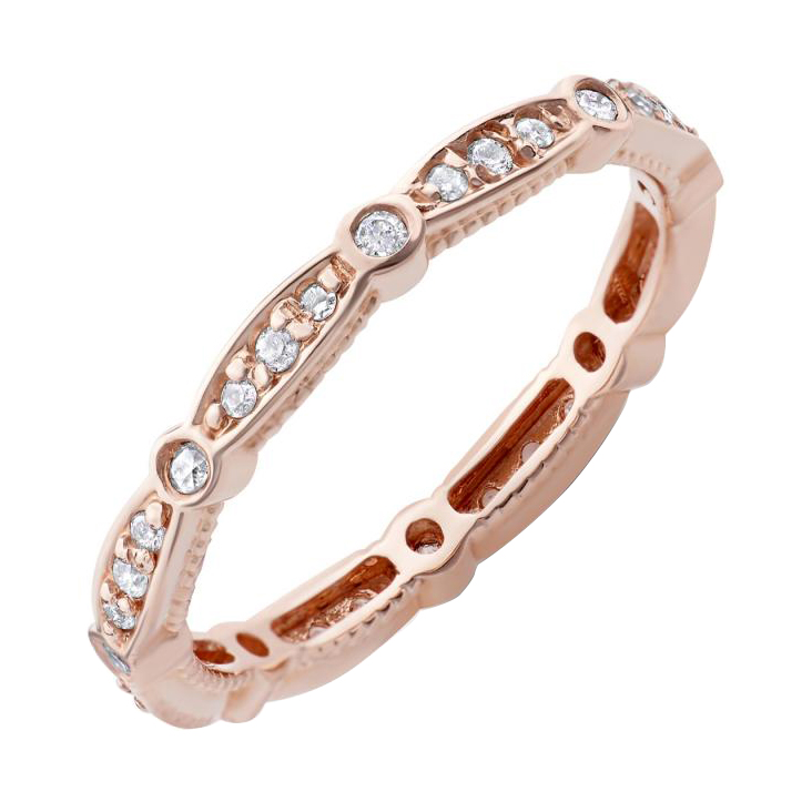 Něžný eternity prsten s lab-grown diamanty Jadoire 101594