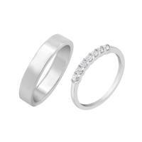 Eternity prsten s lab-grown diamanty a pánský plochý prsten Jerry