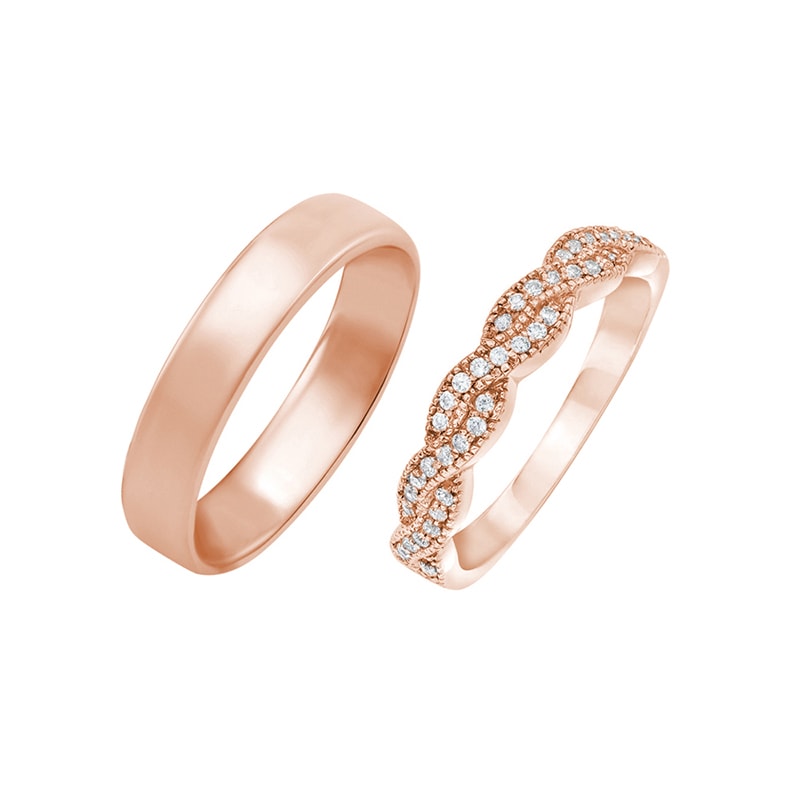 Eternity prsten s lab-grown diamanty a pánský komfortní prsten Kalpini 102164