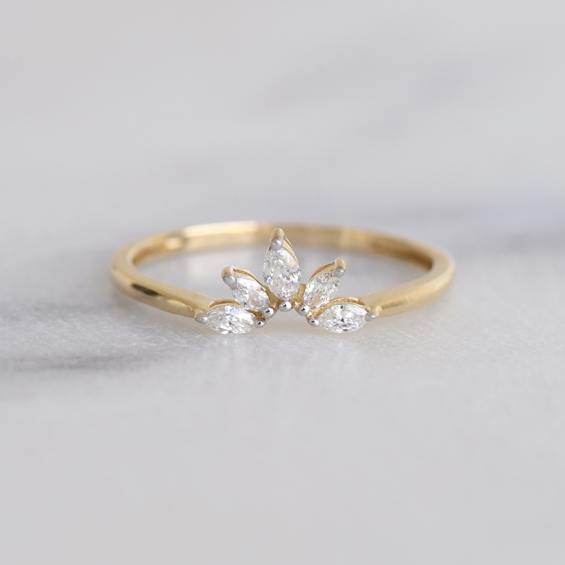 Elegantní prsten s marquise lab-grown diamanty Maurice 102484