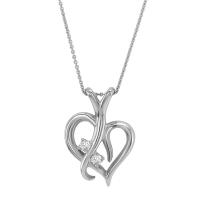 Stříbrný přívěsek ve tvaru srdce s diamanty Lynelle