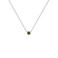 Stříbrný minimalistický náhrdelník se zeleným diamantem Glosie