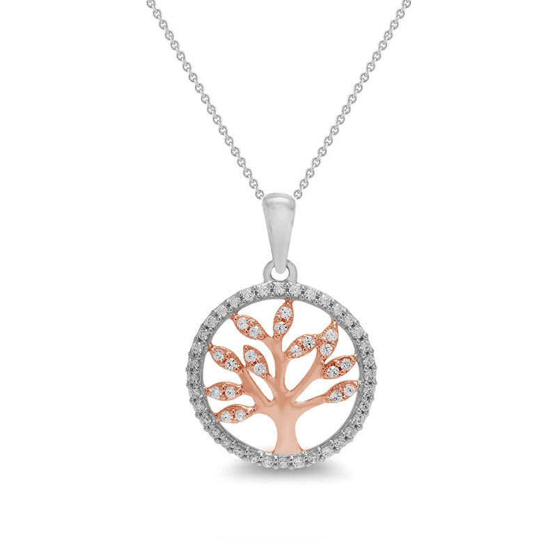 Stříbrný strom života s lab-grown diamanty Maheen 104384