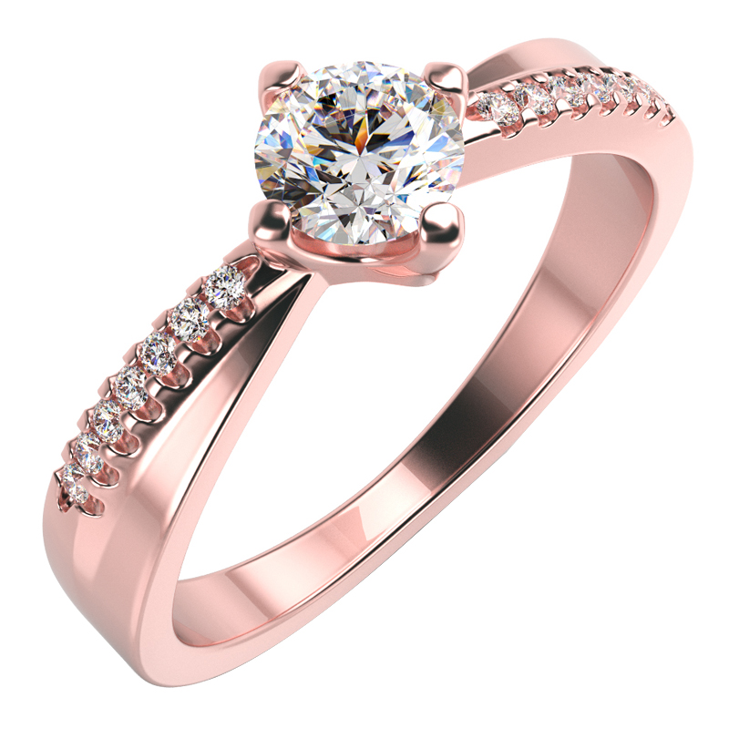 Prsten z růžového zlata Sewyn