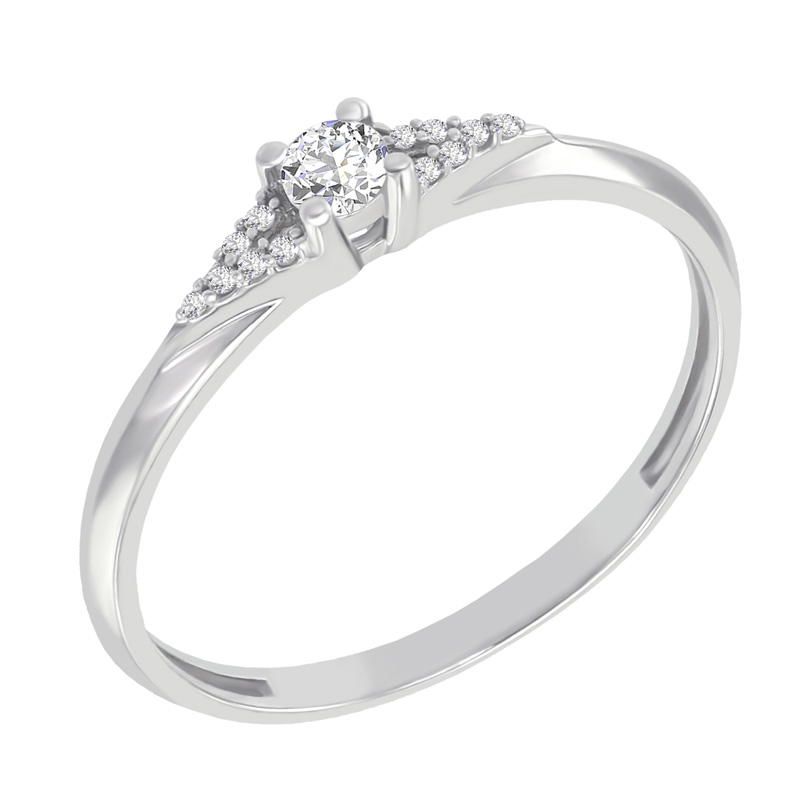 Stříbrný prsten s postranními lab-grown diamanty Kason