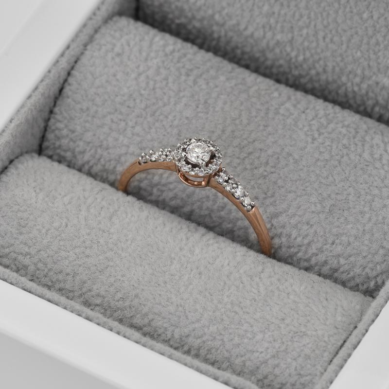 Stříbrný halo prsten s lab-grown diamanty Lyons 104514