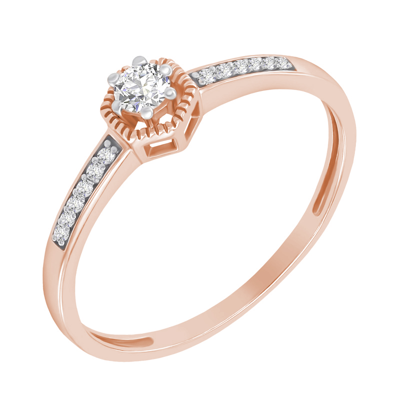 Stříbrný prsten s postranními lab-grown diamanty Hubert 104624