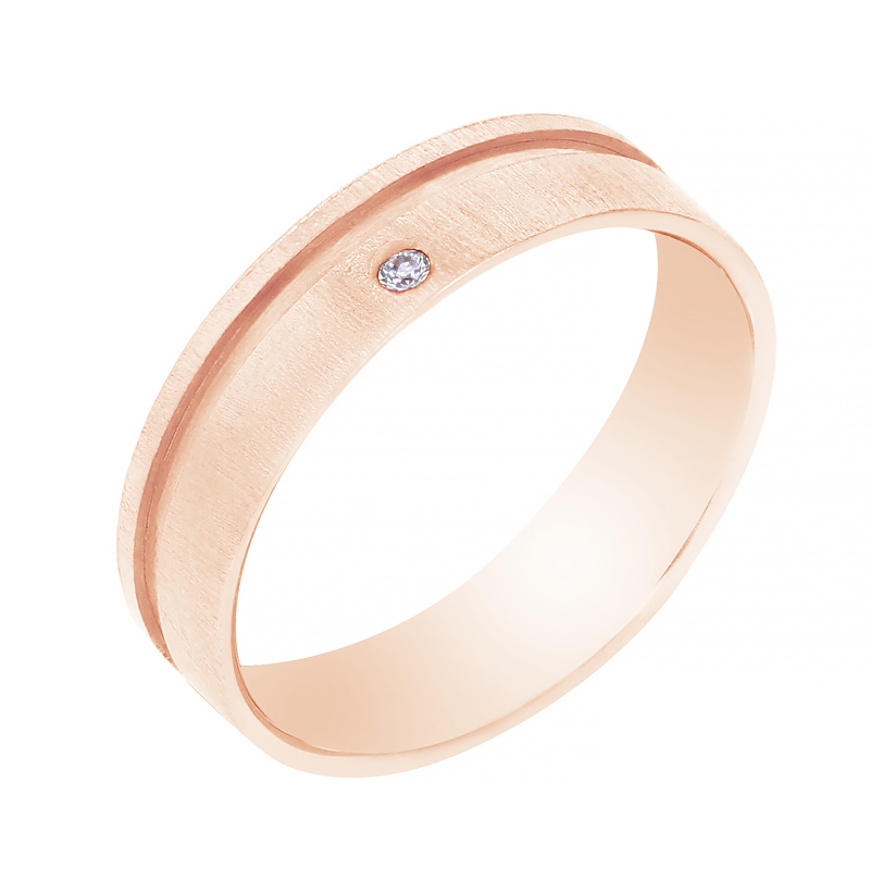 Zlaté snubní prsteny s diamantem Miah 105544