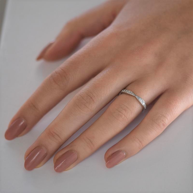 Eternity prsten s lab-grown diamanty a pánský plochý prsten Turpein 106714