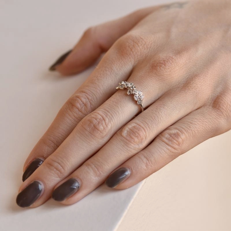 Zlatý prsten s akvamarínovými květy 106884