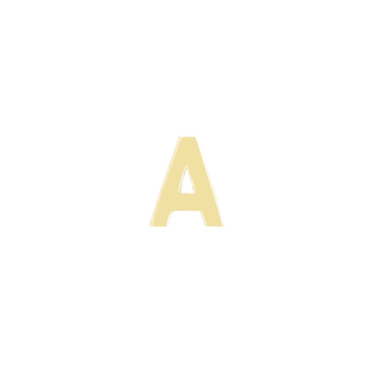 Zlatá náušnice s písmenem Alphabet