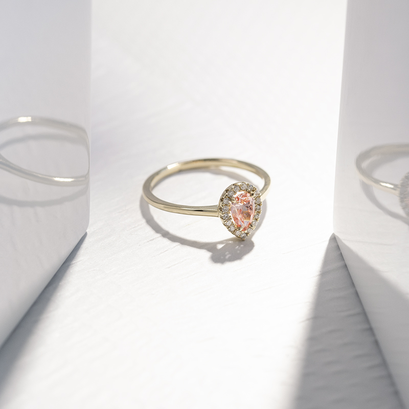 Zásnubní prsten s 0.36ct IGI certifikovaným růžovým lab-grown diamantem Simone 111354