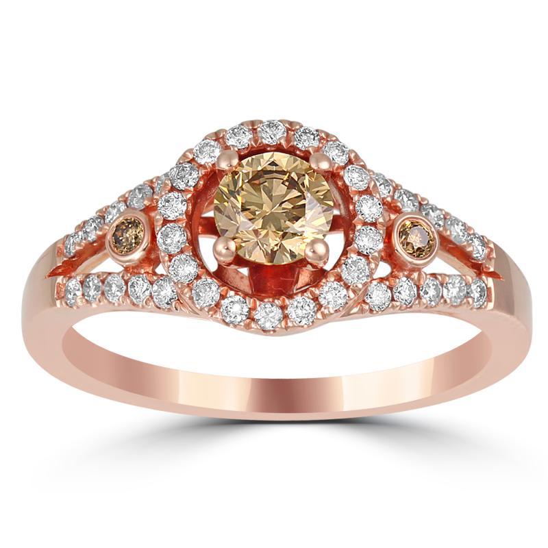 Zásnubní prsten s hnědým diamantem 11344