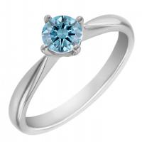 Zásnubní prsten s certifikovaným fancy blue lab-grown diamantem Mahiya
