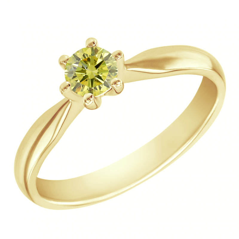Zásnubní prsten s certifikovaným fancy yellow lab-grown diamantem Iravan 113714