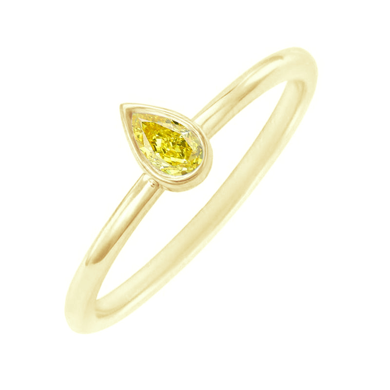 Minimalistický prsten s certifikovaným fancy yellow lab-grown diamantem Nunez 113734