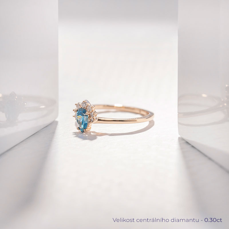 Zásnubní prsten s certifikovaným fancy blue lab-grown diamantem Wilf 114174