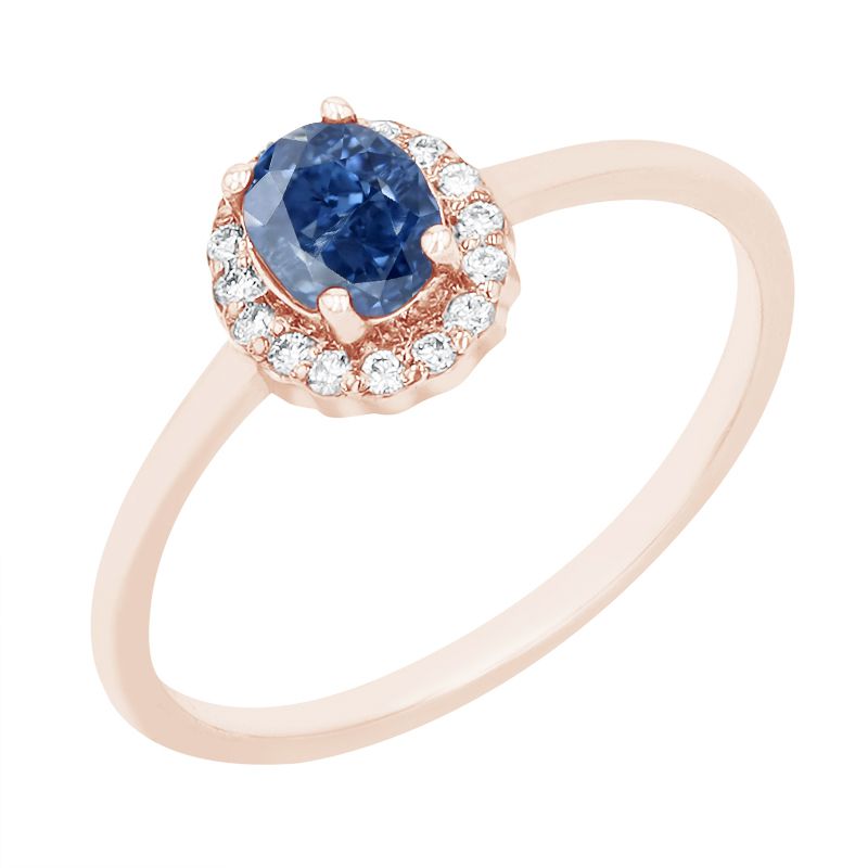 Zásnubní prsten s certifikovaným fancy blue lab-grown diamantem Avis 114864