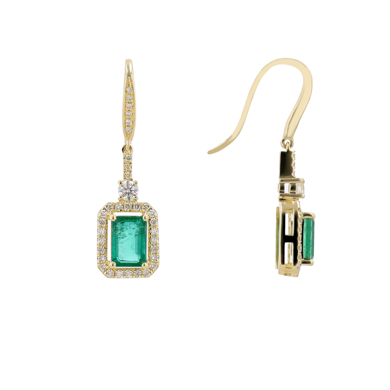Náušnice se smaragdy a diamanty Chianna 115184