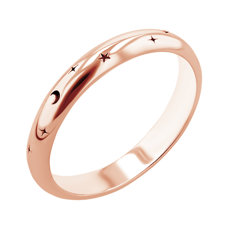 Snubní prsteny s gravírem hvězd a měsíce Furilla 116414
